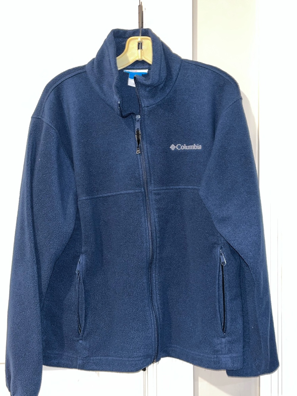 Columbia Men’s Full Zipper Fleece Jacket Stand Up Collar Zipper Pockets Size M